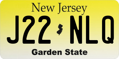 NJ license plate J22NLQ