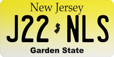 NJ license plate J22NLS