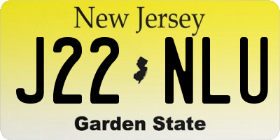 NJ license plate J22NLU