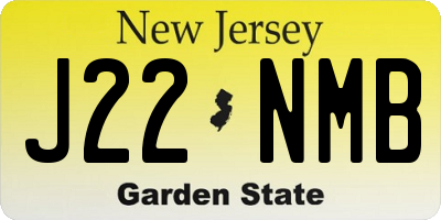 NJ license plate J22NMB