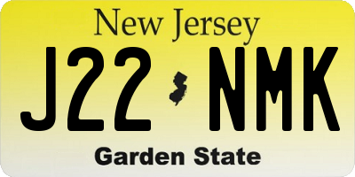 NJ license plate J22NMK