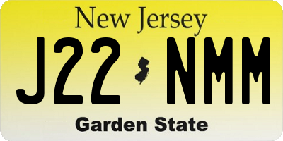 NJ license plate J22NMM