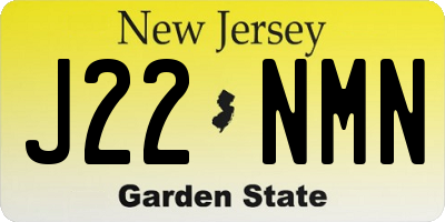 NJ license plate J22NMN