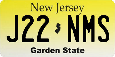 NJ license plate J22NMS