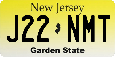 NJ license plate J22NMT