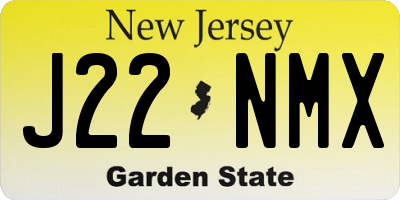 NJ license plate J22NMX
