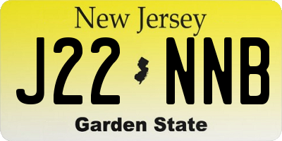 NJ license plate J22NNB