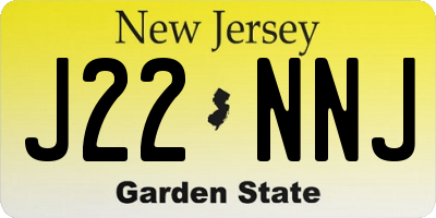 NJ license plate J22NNJ