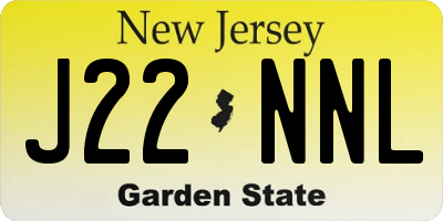 NJ license plate J22NNL