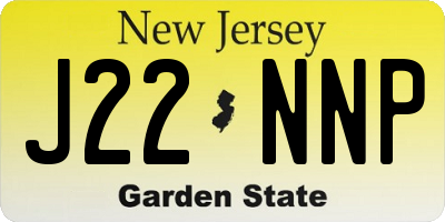 NJ license plate J22NNP