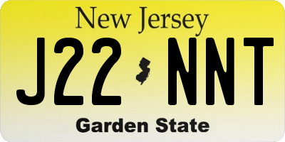 NJ license plate J22NNT