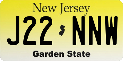 NJ license plate J22NNW