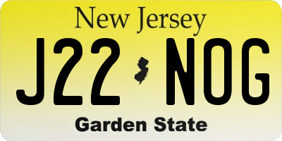 NJ license plate J22NOG