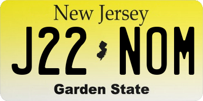 NJ license plate J22NOM