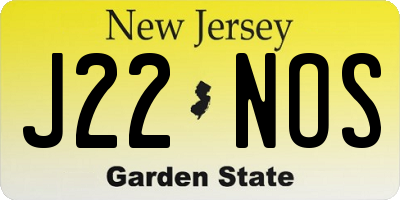 NJ license plate J22NOS