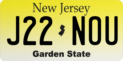 NJ license plate J22NOU