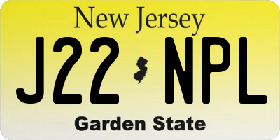 NJ license plate J22NPL