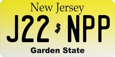 NJ license plate J22NPP