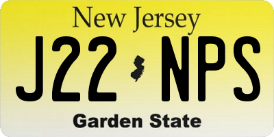NJ license plate J22NPS