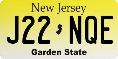 NJ license plate J22NQE