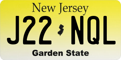 NJ license plate J22NQL