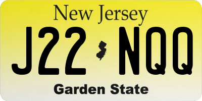 NJ license plate J22NQQ