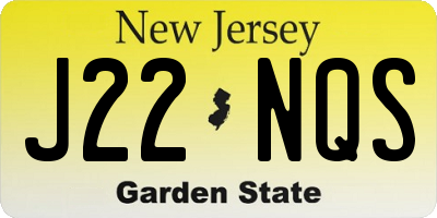 NJ license plate J22NQS