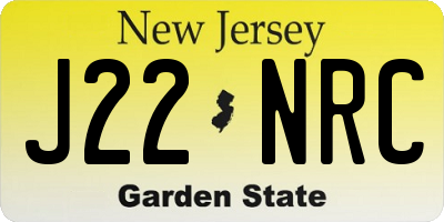 NJ license plate J22NRC