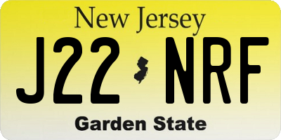 NJ license plate J22NRF