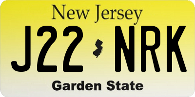 NJ license plate J22NRK