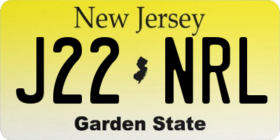 NJ license plate J22NRL