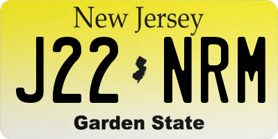 NJ license plate J22NRM