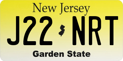 NJ license plate J22NRT