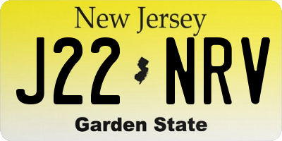 NJ license plate J22NRV