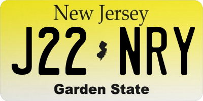 NJ license plate J22NRY