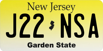 NJ license plate J22NSA