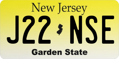 NJ license plate J22NSE