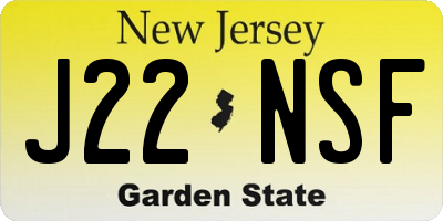 NJ license plate J22NSF