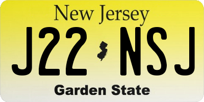 NJ license plate J22NSJ