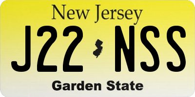 NJ license plate J22NSS
