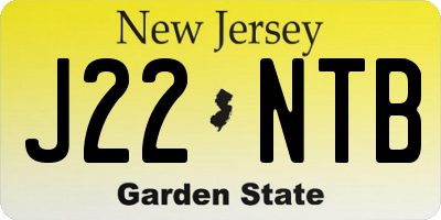 NJ license plate J22NTB