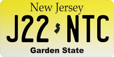NJ license plate J22NTC