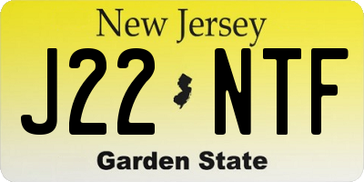 NJ license plate J22NTF