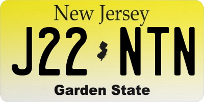 NJ license plate J22NTN