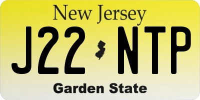 NJ license plate J22NTP