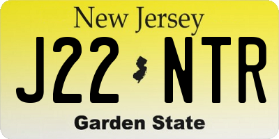 NJ license plate J22NTR