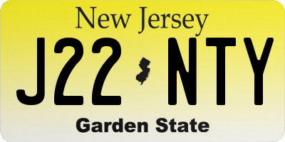 NJ license plate J22NTY