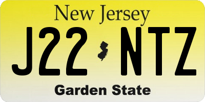 NJ license plate J22NTZ