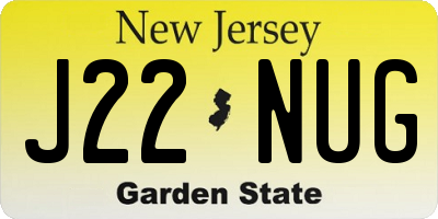 NJ license plate J22NUG