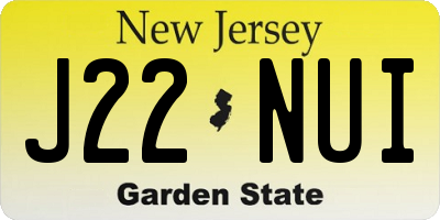 NJ license plate J22NUI